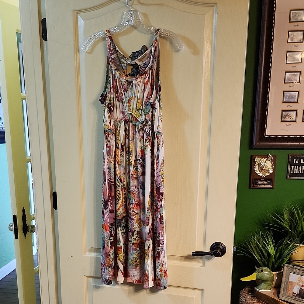 B. FRIENDS COLORFUL MIDI DRESS